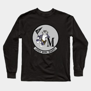 F-14 Tomcat - Just Win, Baby - Silver - Grunge Style Long Sleeve T-Shirt